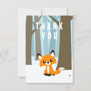 Cartão De Agradecimento Fox no obrigado da floresta você carda o plano