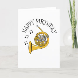 Cartão De Agradecimento Francês Horn Birthday Card Hornist Brass Musico