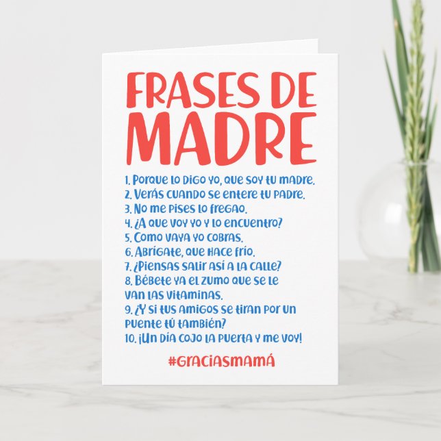 Cartão De Agradecimento Frases de Madre (Frente)