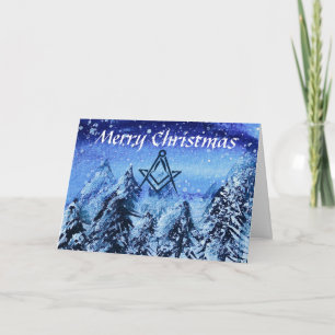 Cartão De Agradecimento Freemason Masonic Square e Compass Natal
