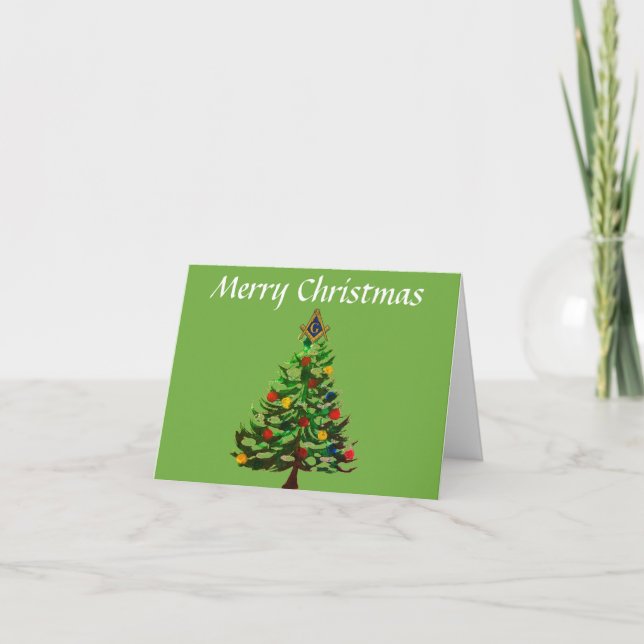 Cartão De Agradecimento Freemason Masonic Square e Compass Natal (Frente)