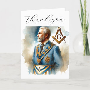Cartão De Agradecimento Freemason Masonic Square e Compass Obrigado