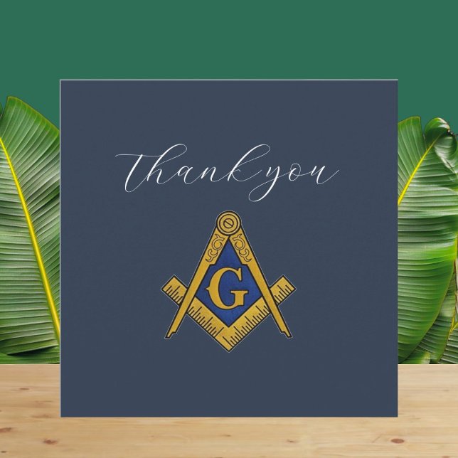 Cartão De Agradecimento Freemason Masonic Square e Compass Obrigado (Criador carregado)