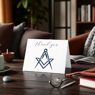 Cartão De Agradecimento Freemason Masonic Square e Compass Obrigado