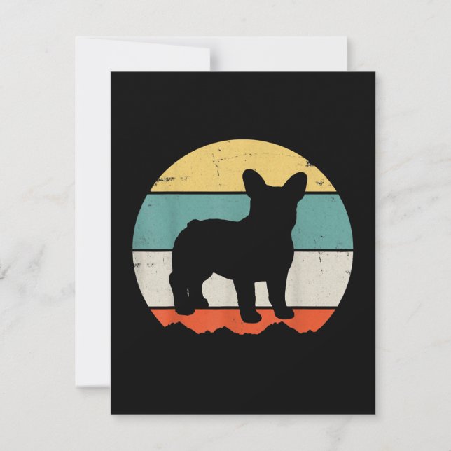 Cartão De Agradecimento French Gift | Presente para o Bulldog Francês Vint (Frente)