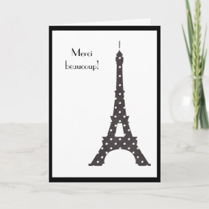 Cartão De Agradecimento French Polka Dots Eiffel Tower Thank You