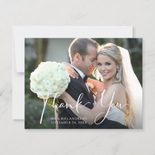 Cartão De Agradecimento Frente de Fotografia de Casamento Cassis Parte T