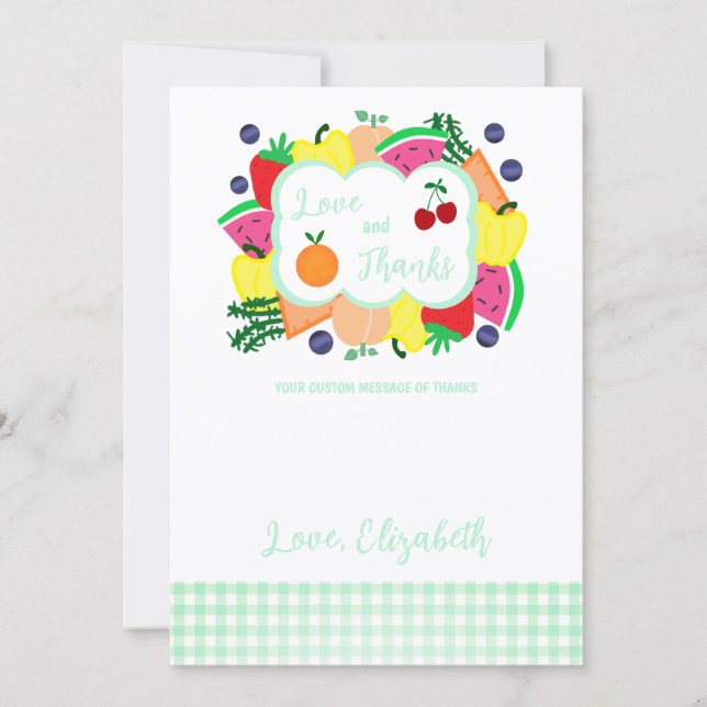 Cartão De Agradecimento Fresh Off The Market Bridal Shower (Frente)