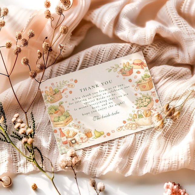 Cartão De Agradecimento Fresh Off The Market Bridal Shower (Criador carregado)