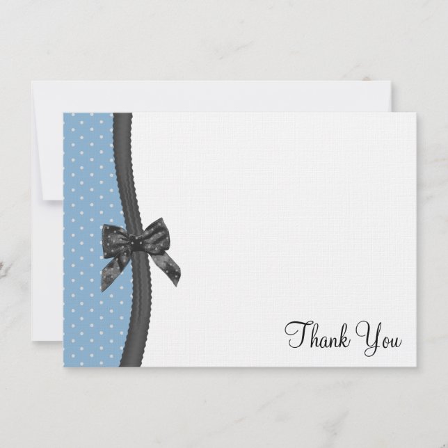 Cartão De Agradecimento Friso e Bolinhas Obrigado Placa Simples (Frente)