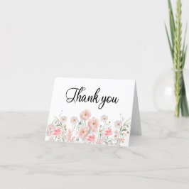 Cartão De Agradecimento Fronteira Floral Aquarela