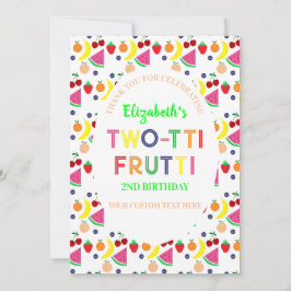 Cartão De Agradecimento Fruit Two-tti Frutti 2nd Birthday