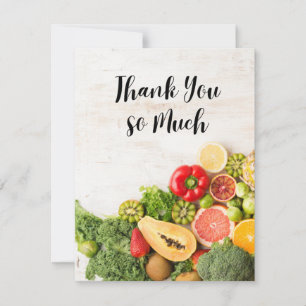 Cartão De Agradecimento Fruta Vegetal Compro temático Obrigado Carro