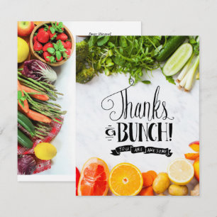 Cartão De Agradecimento Fruta Vegetal Compro temático Obrigado Carro