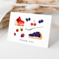 Frutas de aquarela e bolos Obrigado