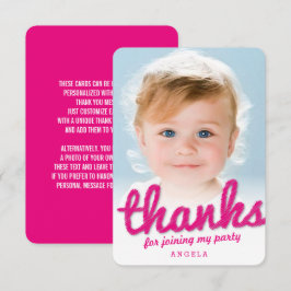 Cartão De Agradecimento Fuchsia Rosa Grande Esboço Obrigado Aniversário Fo