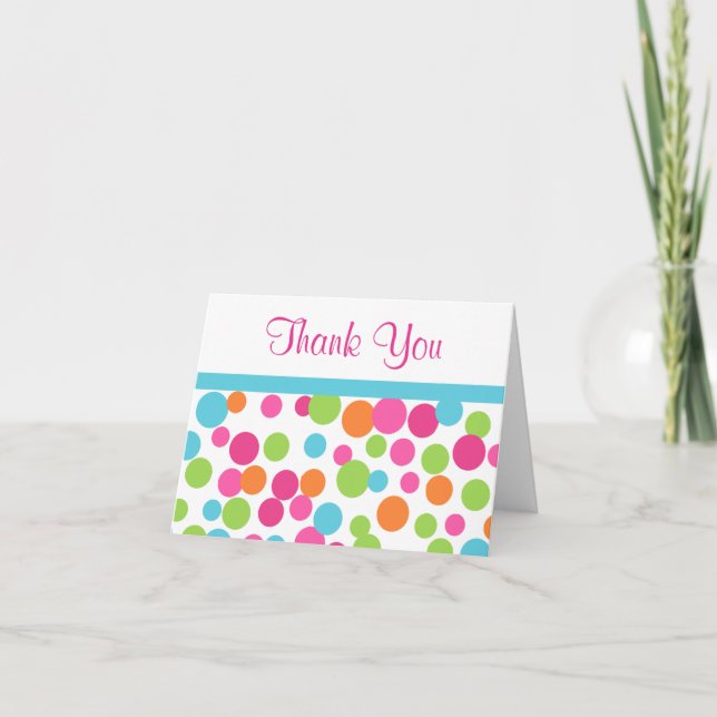 Cartão de Agradecimento Fun Dots (Frente)
