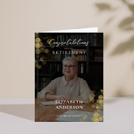 Cartão De Agradecimento Funcionário de Baixa de Confetti Dourada de Fotogr