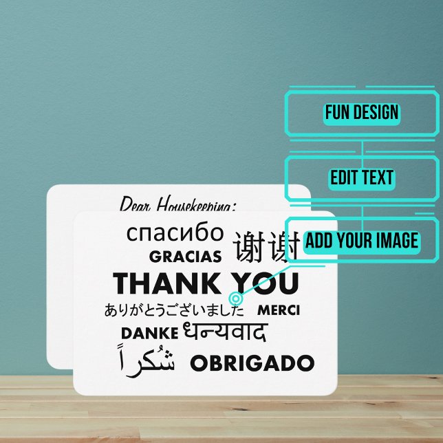 Cartão De Agradecimento Funcionarios e serviço doméstico (Show the housekeeper that you really appreciate him/her.)