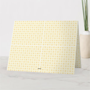 Cartão De Agradecimento fundo amarelo e branco com pequenos círculos