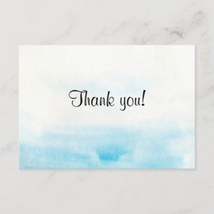 Cartão De Agradecimento Fundo de aquarela azul "Cartões de agradecimentos"