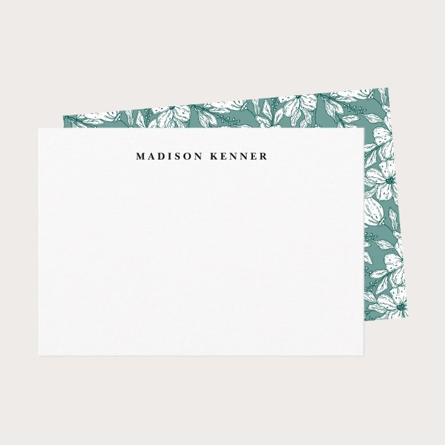 Cartão De Agradecimento Fundo de Folhas Florais Verde e Branco (Criador carregado)