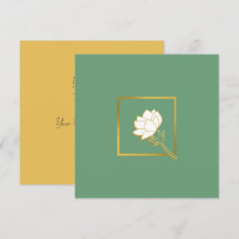 Fundo Verde Dourado Flor Branco Clássico