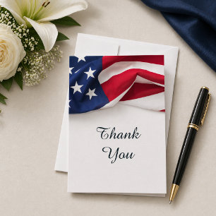 Cartão de Agradecimento Funeral Bandeira Americana