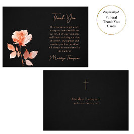Cartão De Agradecimento Funeral Católico de Pêssego Eetano