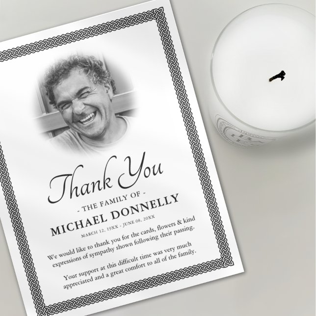 Cartão De Agradecimento Funeral Celtic Knot (Criador carregado)