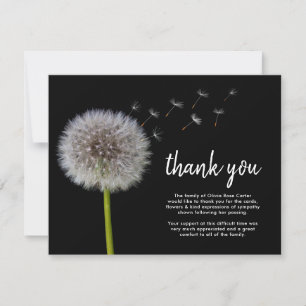 Cartão De Agradecimento Funeral Dandelion Obrigado Desejos de Cereavação