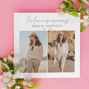 Cartão De Agradecimento Funeral de Colagem de Fotos Moderna e Simples