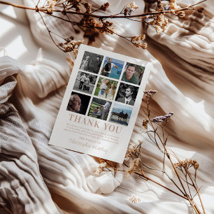 Cartão De Agradecimento Funeral de Colagem Foto de Simpatia