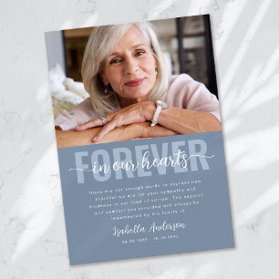 Cartão De Agradecimento Funeral de Foto de Script Simples