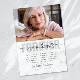 Cartão De Agradecimento Funeral de Foto de Script Simples