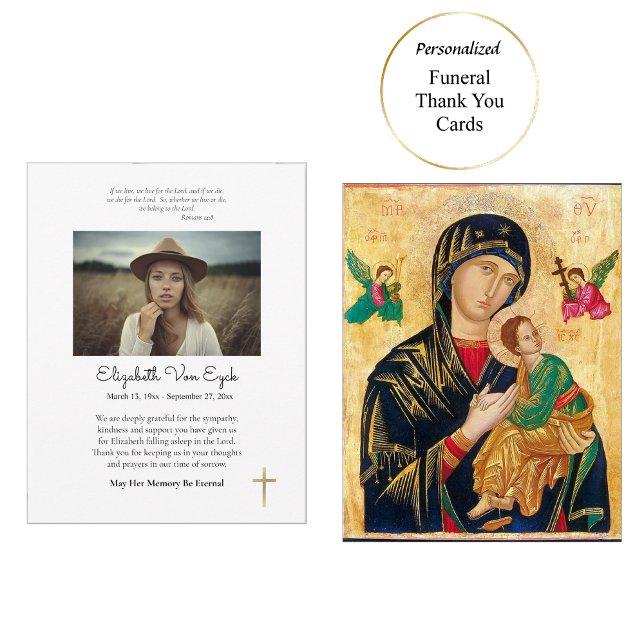 Cartão De Agradecimento Funeral de Fotografia Minimalista (Criador carregado)