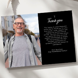 Cartão De Agradecimento Funeral de Mensagem Personalizada de Foto Cruzada