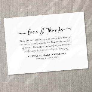 Cartão De Agradecimento Funeral de Script Simples