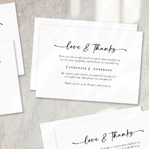 Cartão De Agradecimento Funeral de Script Simples