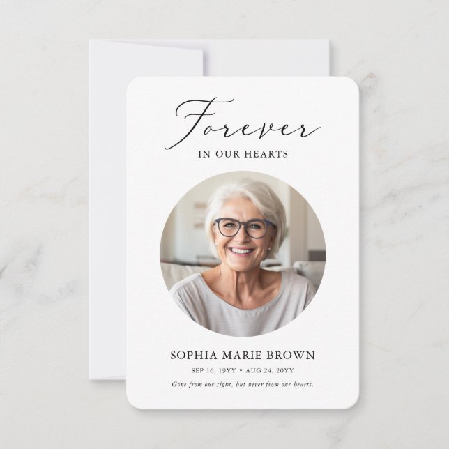 Cartão De Agradecimento Funeral de Simpatia de Celebração de Foto Elegante (Frente)