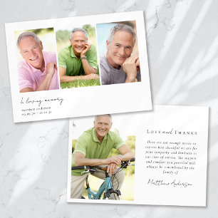 Cartão De Agradecimento Funeral de Simpatia Fotográfica Múltipla de Memóri