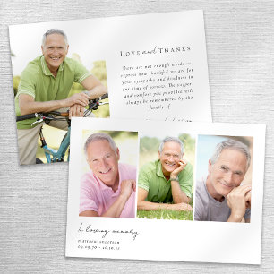 Cartão De Agradecimento Funeral de Simpatia Fotográfica Múltipla de Memóri