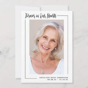 Cartão De Agradecimento Funeral de Simpatia Fotográfica para Sempre em Nos