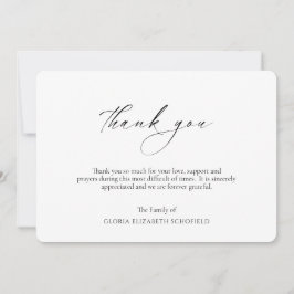 Cartão De Agradecimento Funeral Elegante Mínimo de Foto Moderna