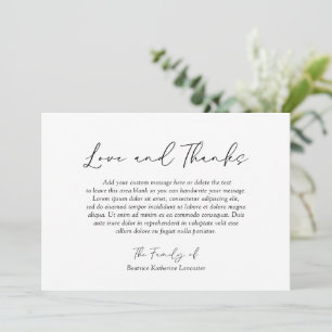 Cartão De Agradecimento Funeral Elegante Simples e Moderno Minimalista