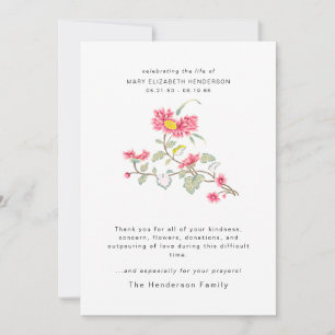 Cartão de Agradecimento Funeral Floral Aquarela