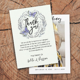 Cartão de agradecimento funeral floral borboleta 8