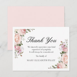 Cartão De Agradecimento Funeral Floral Rosa Rosa Rosa Russo