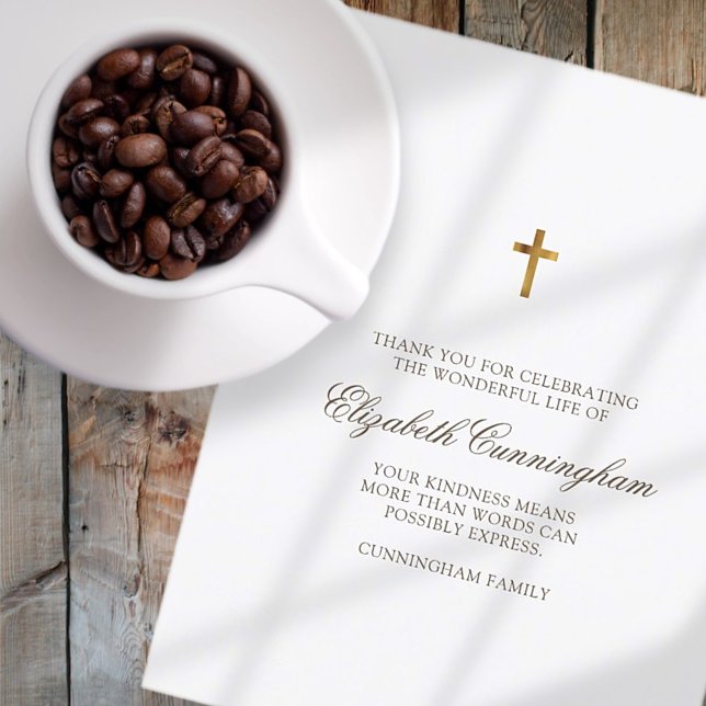 Cartão De Agradecimento Funeral Memorial Moderno e Cruz Simples (Criador carregado)