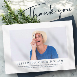 Cartão De Agradecimento Funeral Memorial Para Ela | Foto Moderna Elegante